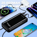 Power Bank 20000mAh Carregador Portátil Rápido, Design Estético em Formato de Favo de Mel para Celular e Viagem