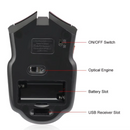 Mouse óptico sem fio com receptor USB, 6 botões, 2.4G, 1600DPI, apto para computador gamer, PC, acessórios portáteis