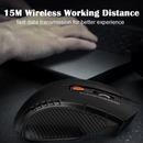 Mouse óptico sem fio com receptor USB, 6 botões, 2.4G, 1600DPI, apto para computador gamer, PC, acessórios portáteis