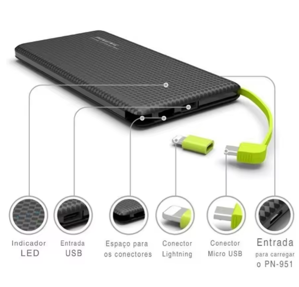 Carregador Portátil Celular 10000mah Bateria Externa