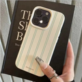 Capa de Telefone com Padrão de Lichia e Listras Verdes iPhone 11, 12, 13, 14, 15, 16, 17