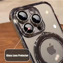 Case de Luxo magsafe com suporte case para iphone com anel magnético suporte capa de acrílico transparente