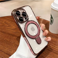 Case de Luxo magsafe com suporte case para iphone com anel magnético suporte capa de acrílico transparente