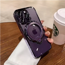 Case de Luxo magsafe com suporte case para iphone com anel magnético suporte capa de acrílico transparente