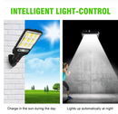 Led solar ao ar livre controle remoto 3 modos led pátio lâmpada de parede jardim terraço garagem corpo humano porta indução iluminação rua