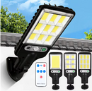 Led solar ao ar livre controle remoto 3 modos led pátio lâmpada de parede jardim terraço garagem corpo humano porta indução iluminação rua